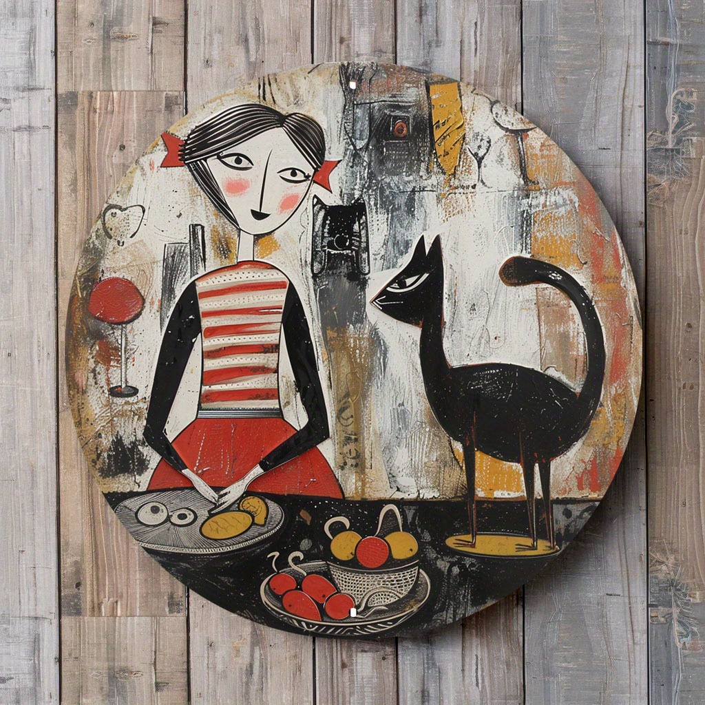 Woodworking Inspiration - Targa rotonda in ferro con stampa