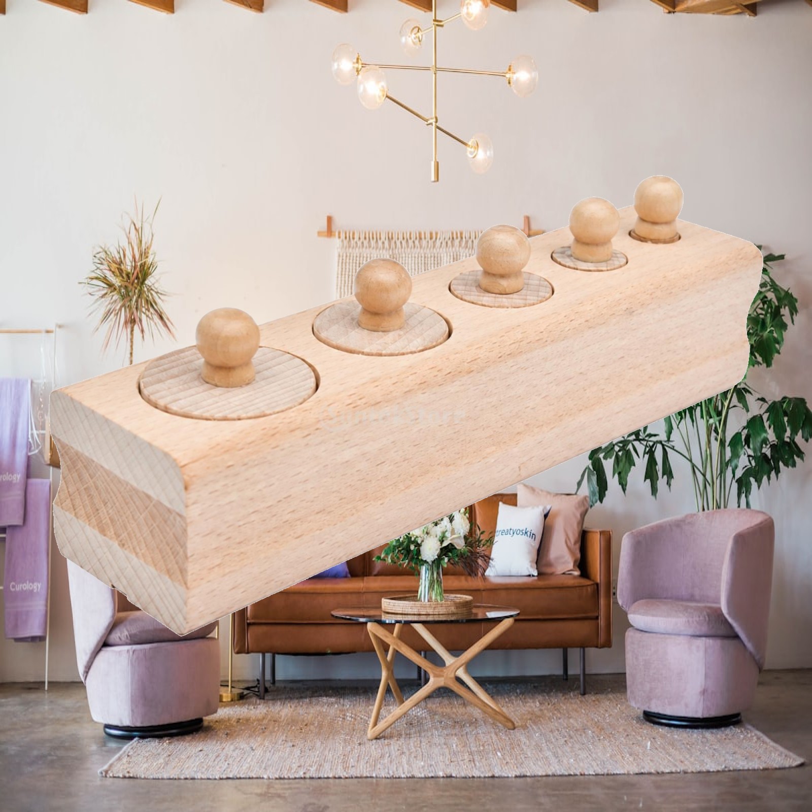 Woodworking Inspiration - Puzzle Cilindrico a Incastro, Tavola Tattile